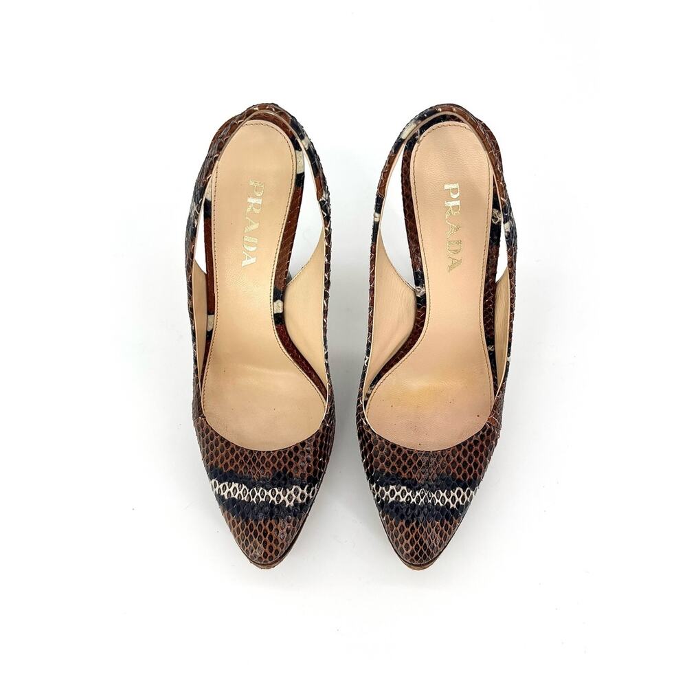 Prada SS 2009 Snakeskin Platform Slingback High Heel Pumps 36.5 - Picture 8 of 10